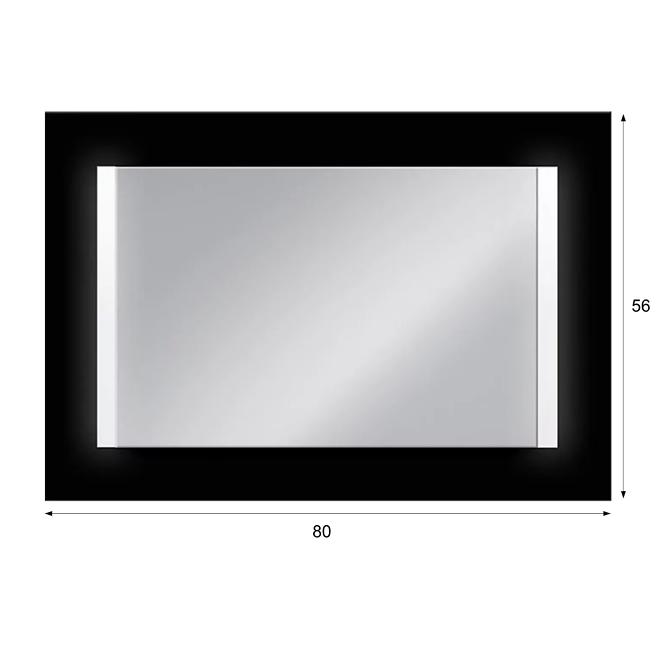 Zrkadlo LED lac 80 čierne 56x80