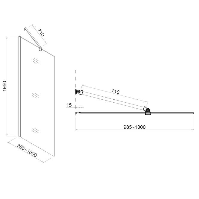 Sprchová stena Walk-In Rode 100x195 CZ CHR