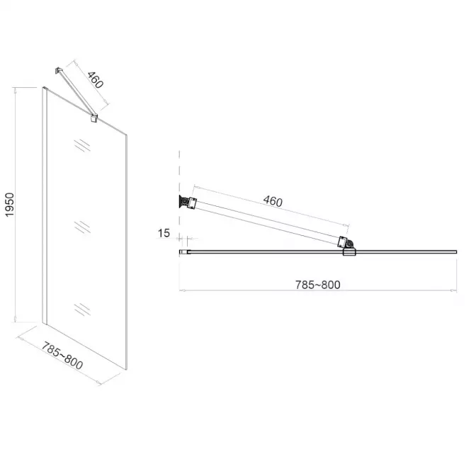 Sprchová stena Walk-In Rode 80x195 CZ CHR