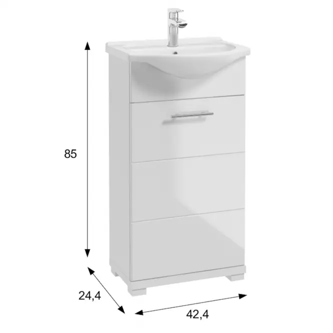 Kúpeľňová skrinka pod umývadlo Bari D45 L1529 DSM,2