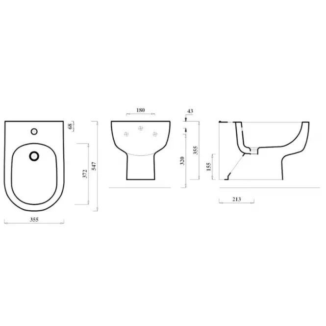 Bidet závesný Madison,2