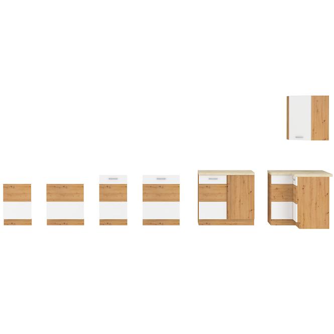 Kuchynská linka Artisan 260 cm biela lesklá bez dosky,9