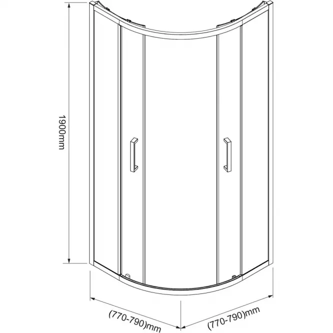 Štvrťkruhový Sprchový kút Aura 80x80x190 grafit – chróm,5