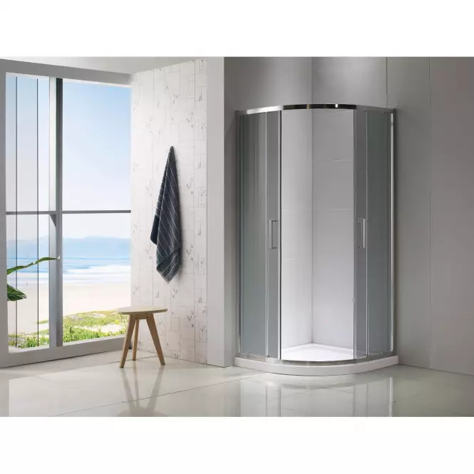 Štvrťkruhový Sprchový kút Aura 90x90x190 grafit - chróm,4