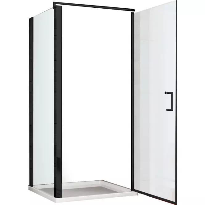 Sprchový kút Atena 90x90x190 čierna profil,3
