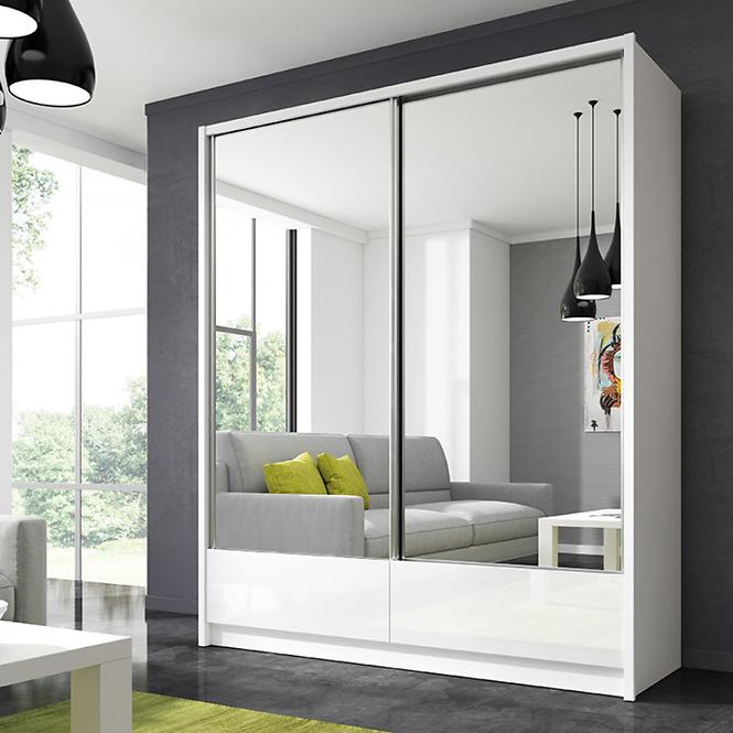 Skriňa Aria II 180 biela/biely lesk