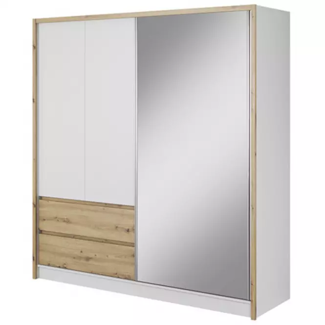 Skriňa Sara 200 cm biela/dub Artisan