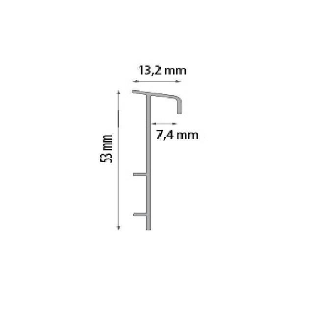 Kobercová soklová lišta, biela 2.5m,2