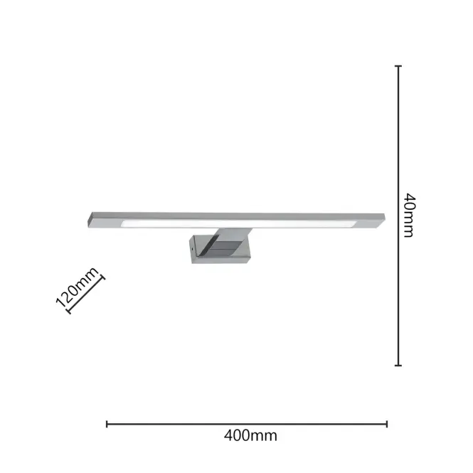 Nástenné svietidlo do kúpeľne Shine 030 Chróm 40cm IP44 K1,3