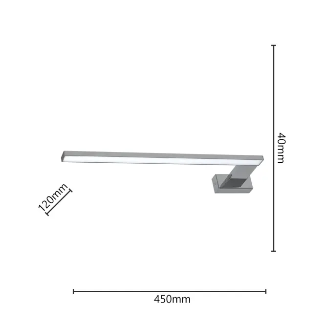 Nástenné svietidlo Shine 031 chróm 45 cm IP44 K1