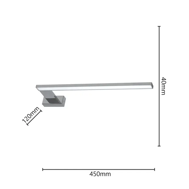 Nástenné svietidlo Shine 588 Chróm 45cm IP44 K1P