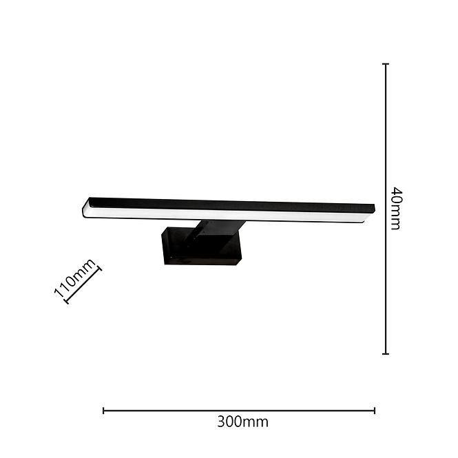 Nástenné svietidlo do kúpeľne Shine Black 4377 30 cm IP44 K1