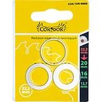 Redukčný krúžok pre pílové kotúče, 22/20 mm, 22/16 mm, 22/12,7 mm, 3 ks, Drel