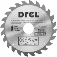 Pílový kotúč do dreva, 115 mm x 40 T, Drel