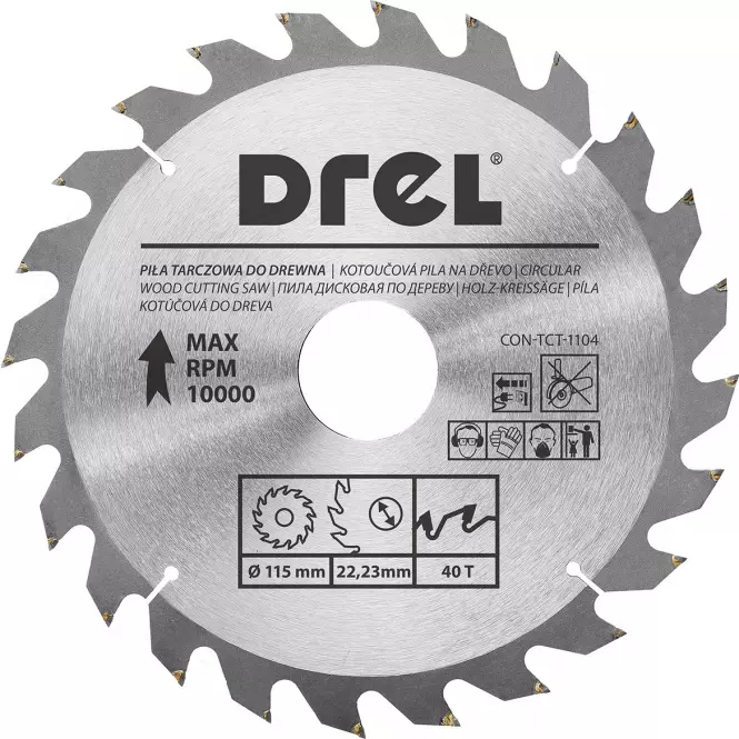 Pílový kotúč do dreva, 115 mm x 40 T, Drel