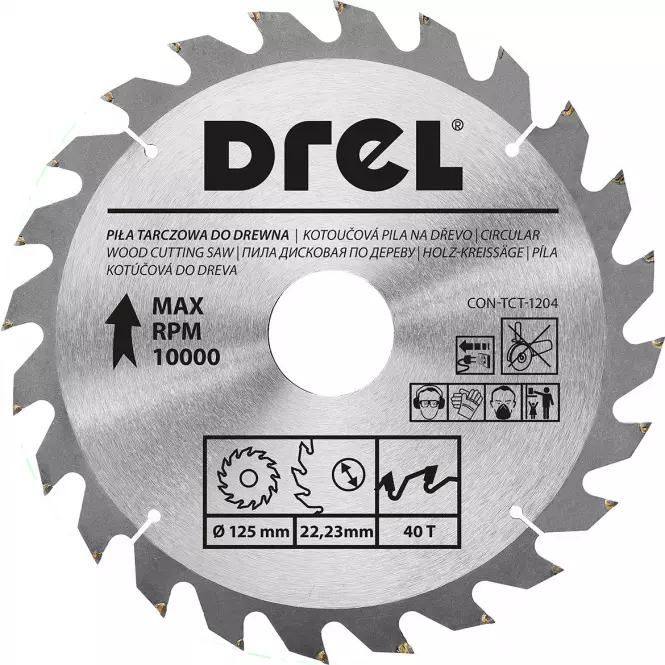 Pílový kotúč do dreva, 125 mm x 40 T, Drel