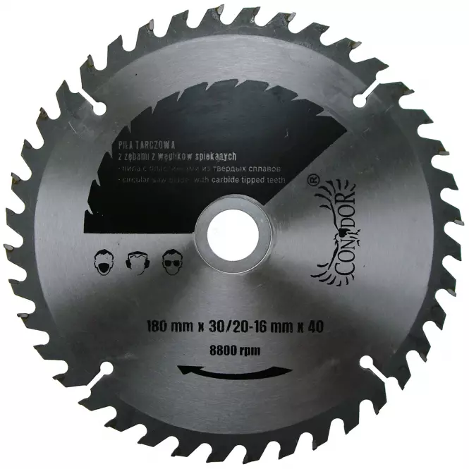 Pílový kotúč do dreva, 180 mm x 40 T, Drel