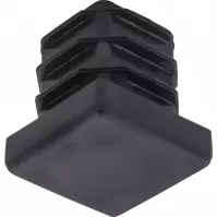 Štvorcová vtláčaná záslepka 20x20 mm čierna (4ks)