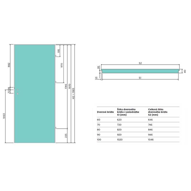 Dvere vnútorné Standard plné 70L antracit