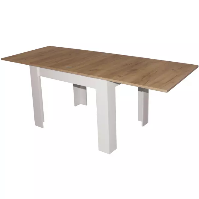 Rozkladací stôl Filip 102/204x80cm dub wotan/biely,2