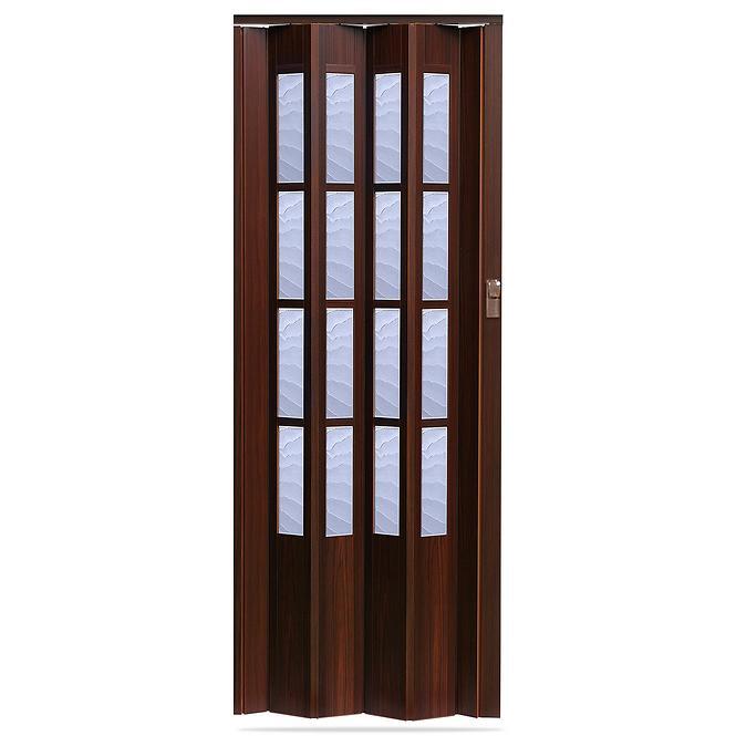 Zhrňovacie dvere Crystalline Glass mahagón