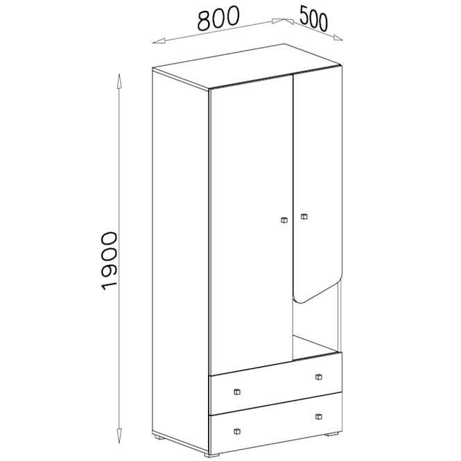 Skriňa Delta 80 DL3 dub/antracit,2