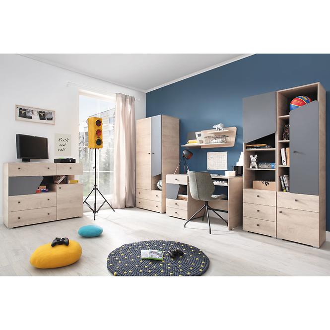 Skriňa Delta 80 DL3 dub/antracit,5
