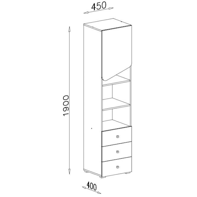 Regál Delta 45 DL6 dub/antracit,4