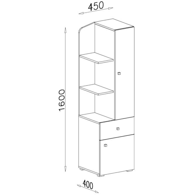 Regál Delta 45 DL7 dub/antracit,4