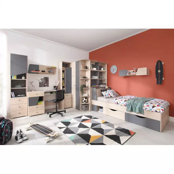 Posteľ  Delta 94 DL14 dub/antracit,3