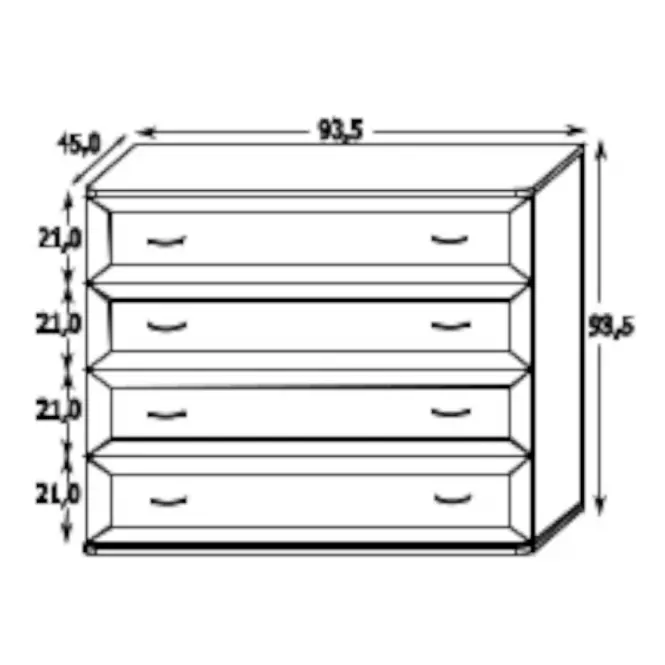 Komoda S4 BL biela