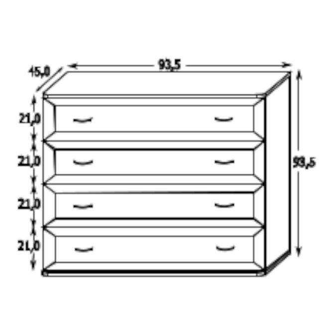 Komoda S4 BL biela