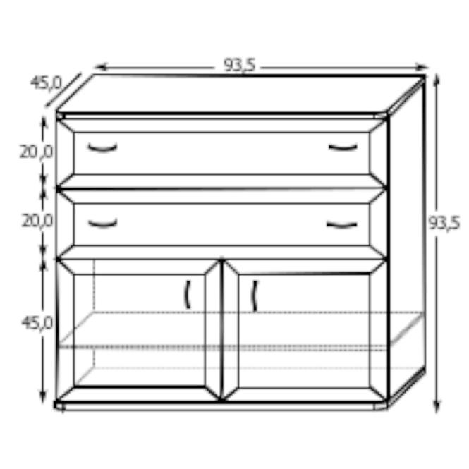 Komoda 2+2 BL biela,2