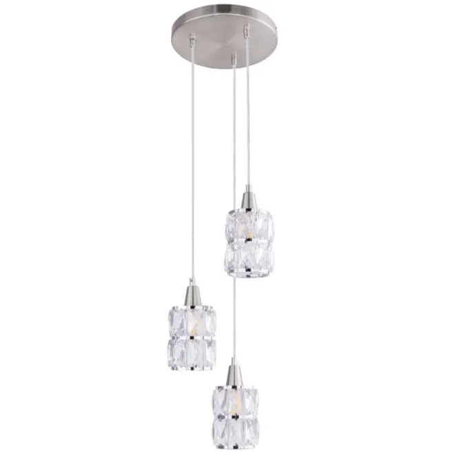 Závesná lampa 15760-3 chróm, krištáľ LW3,2