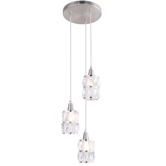 Závesná lampa 15760-3 chróm, krištáľ LW3,4