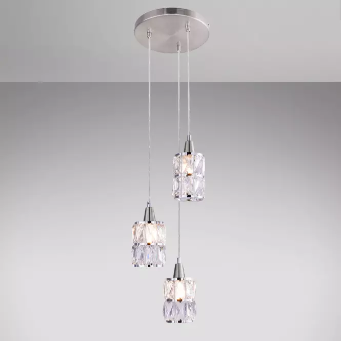 Závesná lampa 15760-3 chrómový kryštál LW3
