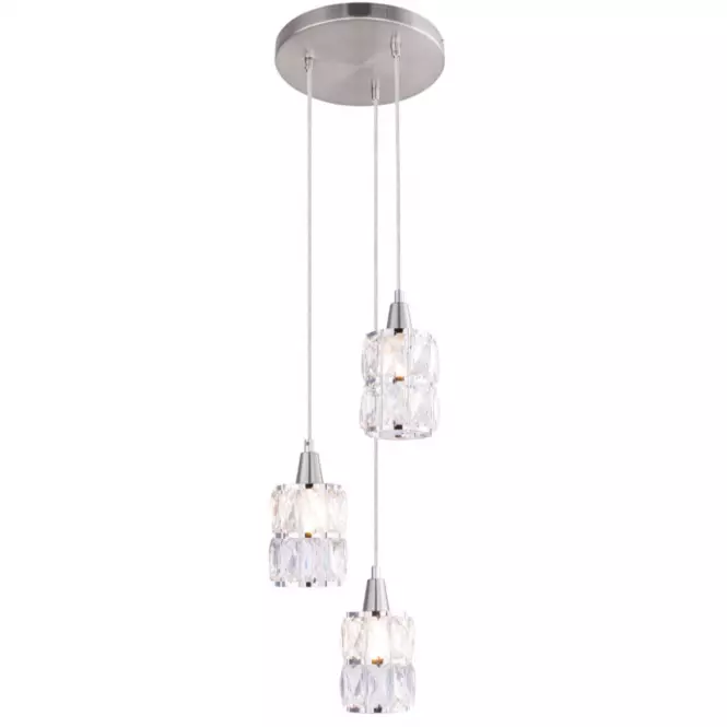 Závesná lampa 15760-3 chrómový kryštál LW3