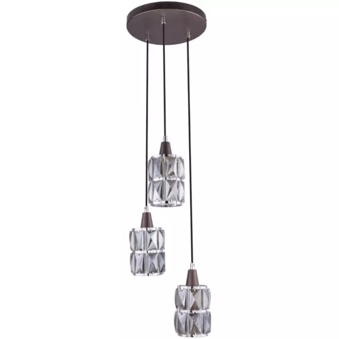 Závesná lampa 15761-3 hnedý kryštál LW3