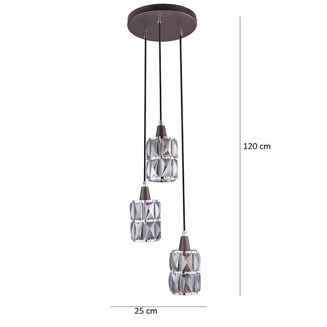 Závesná lampa 15761-3 hnedý kryštál LW3