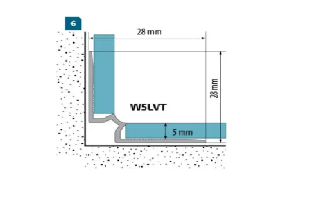 Profil k LVT panelom vnútorný 5 mm 1,35 m strieborný