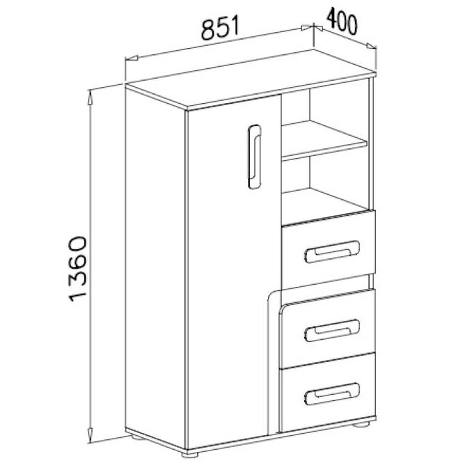 Komoda Apetito  85 antracit nr-6