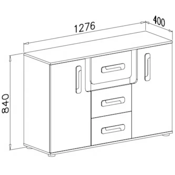 Komoda Apetito 128 antracit nr-7,2