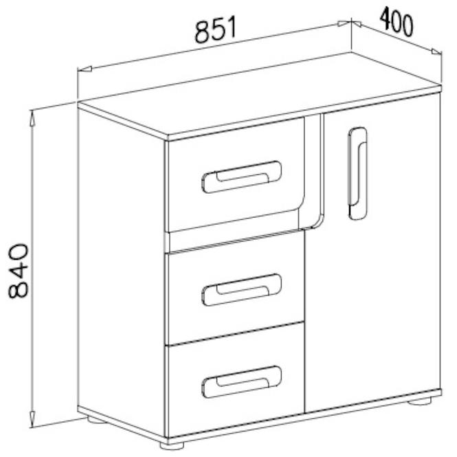 Komoda Apetito 85 antracit nr-8