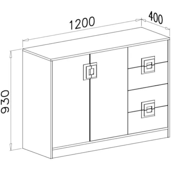 Komoda Nico 120 biela/svetlý dub nr-8,2