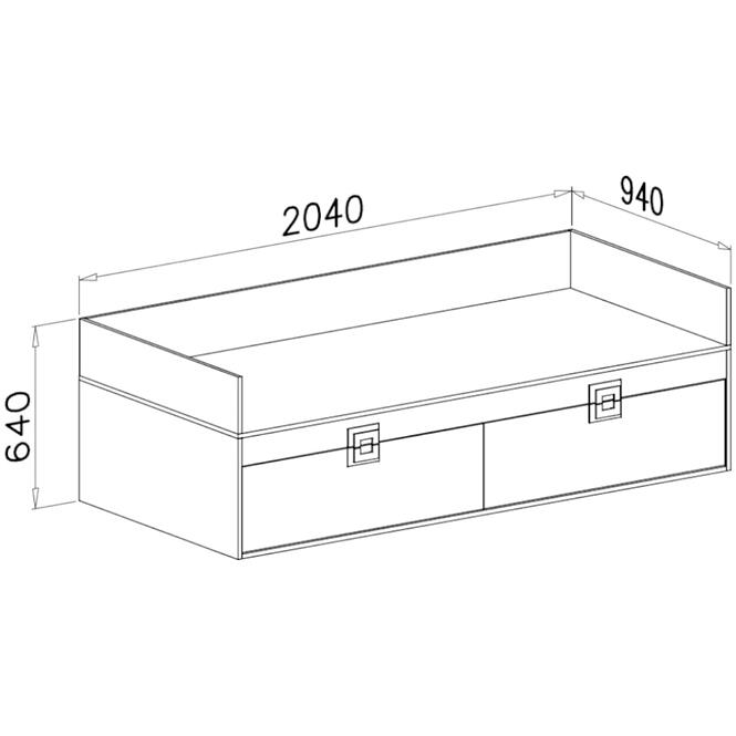 Posteľ Nico 90 biela/dub svetlý nr-14,4