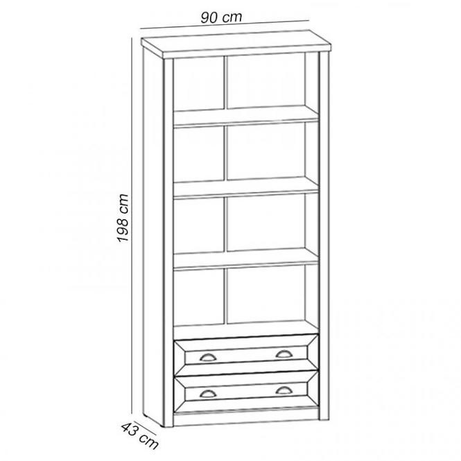 Regál Prowansja R2 borovica andersen/dub lefkas