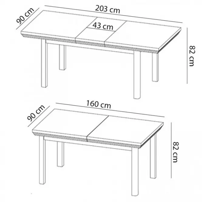 Rozkladací stôl Royal ST 160/203x90cm severská borovica/divoký dub
