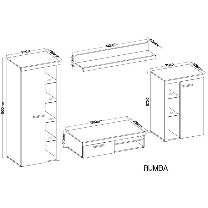Obývacia stena Rumba sonoma,2