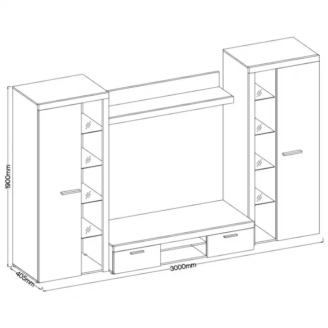 Obývacia stena Rumba XL biela,2