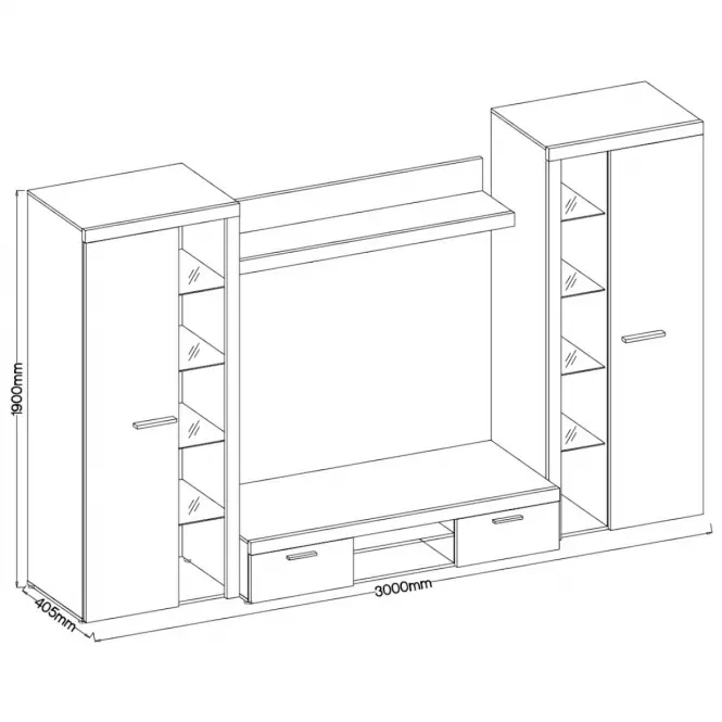 Obývacia stena Rumba XL beton